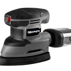 GRAPHITE Vibrationsschleifer Delta 180W, Gestell 140x140x80 mm, Drehzahl 13000 min⁻¹, Oszillationsamplitude 0,8 mm, Masse 1,03 kg, Zubehör: 9St. Schleifpapier, Staubbehälter