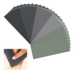 Schleifpapier Set, 25 Stück Mit Hoher Körnung 1000 2000 3000 5000 7000, 9 x 3,6 Zoll Nass-Trocken-Schleifpapier für Holzmöbel Und Automobilbereich