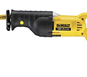 DEWALT 18 Volt Akku-Säbelsäge DCS380N (elektronische Motorbremse, werkzeugloser Sägeblattwechsel, schwenkbarer Sägeschuh, elektronische Hubzahlregulierung, Lieferung ohne Akku und Ladegerät)