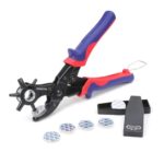 WORKPRO Revolverlochzange Lochzange Gürtel Leder Gürtel Puncher 255 MM Locher Rund 3,5-4-4,5 MM Rechteckige 6,6-7,5 MM OVAL Lochpfeifen 6,1 MM