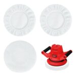 Flintronic 3er Set Lammwoll-Polierhauben, Kompatibel mit Einhell Akku-Autopoliermaschinen CE-CB 18/254 Li, CC-PO 90, für 220mm-250mm Poliermaschinen, für Autolackpflege Metallpolitur & Holzveredelung