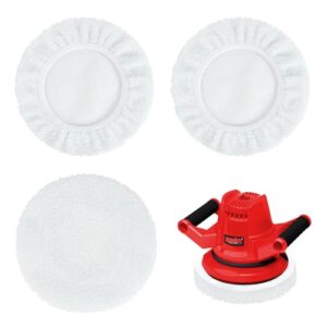 Flintronic 3er Set Lammwoll-Polierhauben, Kompatibel mit Einhell Akku-Autopoliermaschinen CE-CB 18/254 Li, CC-PO 90, für 220mm-250mm Poliermaschinen, für Autolackpflege Metallpolitur & Holzveredelung