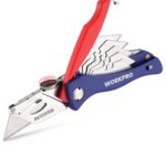 WORKPRO Teppichmesser Faltbares Cuttermesser Universalmesser inkl. 5 Ersatzklingen für Handwerker