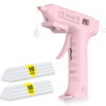 Kabellose Heißklebepistole, 20s Schnellvorwärmung, Tragbares Drahtloses Klebepistolen Set mit Stäben, 2.6Ah Akku-Betrieben Wiederaufladbar, mit LED-Leuchte, Ideal für Bastelarbeiten DIY