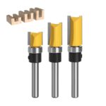 Hugwish bündigfräser kugellager oben 6mm 3pcs, fräser für oberfräse 6mm schaft, planfräser, kopierfräser, holzfräser für oberfräse, fräser für oberfräse