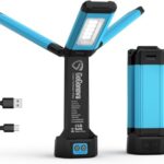 LED Baustrahler Akku, GoGonova Tragbare Arbeitsleuchte mit 8000mAh Batterie, Magnet, 700/1200/2200LM, 4000/6500K, Campinglampe für Garage, Outdoor, Camping, Baustellen [Energieklasse F]