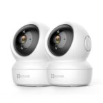 EZVIZ 1080P WLAN IP Kamera, schwenkbare Überwachungskamera Innen mit Zwei-Wege-Audio, Bewegungsverfolgung, IR Nachtsicht für Haustier, Babyphone kompatibel Alexa, 2,4 GHz WLAN, C6N 2 Set