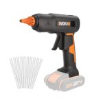 WORX WX045.9 Akku-Heißklebepistole 20V, 60W, MAX 200℃, Anti-Tropf, ideal für Heimwerker, Möbelmontage, Hausreparatur, mit 10*Klebesticks, ohne Akku & Ladegerät, PowerShare kompatibel