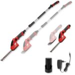 WALTER Akku Heckenschere/Grasschere, stufenlose Teleskopstange bis 120 cm, 12V Li-Ion, 1200 U/min, Laserschneidmesser, 160 mm Schnittlänge, 100 mm Schnittbreite, inkl. Akku, Schnellladegerät