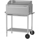 Schickling Holzkohlegrill "Willy L - Basic" BBQ Grillwagen Holzkohlengrill aus rostfreiem Edelstahl – Made in Germany: 5-fach höhenverstellbar, 3-teiliger Grillrost, Grillfläche: 55 x 33 cm