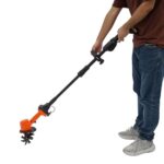 21V Akku Bodenhacke Klein Bodenfräse Gartenfräse Elektro Kultivator mit 5 x 1500mAh Batterie, Gartenhacke mit 10cm Arbeitsbreite und Kultivierungstiefe 10 cm