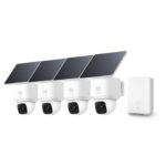 eufy eufyCam Kamera, 4er-Pack Solar, Kamera Überwachung Aussen, 360° Schwenk, KI-Tracking, 2K-Qualität, kabellos, eufy Sicherheitskamera Outdoor, mit Homebase