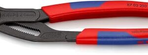 KNIPEX Cobra Wasserpumpenzange, 250 mm, Muttern bis 46 mm, Rohre bis 52 mm, Feinverstellung per Knopfdruck, Rohrzange, 87 02 250