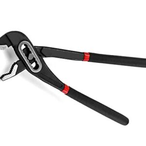 QWORK® Wasserpumpenzange, 250 mm Wasserrohrzange, Maximale Öffnungsweite 85 mm, Mit Rutschfesten Gummigriffen