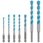 Bosch 7x EXPERT HEX-9 Multi Construction Bohrer-Set (für Beton, Weiche Fliesen, Ø 4-12 mm, Professional Zubehör Schlagbohrer, Schrauber, Bohrmaschine)