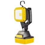 MASMEJOR Baustrahler Akku 1500LM, LED Arbeitsleuchte Wiederaufladbar, Zwei Stromversorgungsmethoden - IP44, 150° Drehbar, 3 Helligkeitsstufen für Werkstatt, Auto Reparatur, Camping, Stromausfall