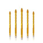 5 Stück Hartmetallspitze mit 4 Schneidkanten Fliesen & amp; Glas-Kreuzspeerkopf-Bohrer Titan-Glasbohrer-Set