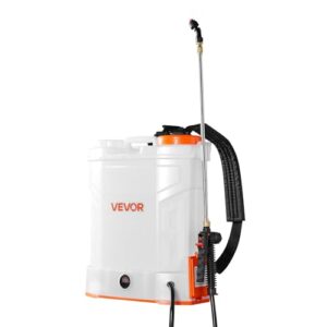VEVOR Akku-Sprühgerät, 12 L, elektrischer Rücken-Drucksprüher, 2 einziehbare Stäbe und 5 Düsen, einstellbar 0–6 bar, 2 Stunden Laufzeit, tragbarer Pumpsprüher für Hof, Garten und Rasen
