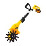 Motorhacke, Gartenfräse, elektrische Motorhacke mit Akku und Ladegerät, Handgeführt Verstellt Batteriebetriebene Bodenfräse, Schneidtiefe 25cm, für Garten und Rasen