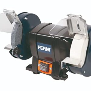 FERM BGM1020 Doppelschleifmaschine 250W - 150mm - Incl. P36 und P60 Schleifsteinen, Schutzbrille und Funkenfänger, Schwarz