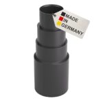 BAUHELD 1x Staubsauger-Schlauch Aufsatz [Made in Germany] - Adapter für Staubsauger-Düse aus stabilem PVC-Gummi - Reduzierstück für Kärcher Parkside Bosch Makita Festool Eibenstock - Schwarz