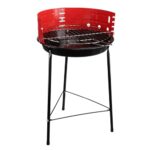 Rundgrill 56 x 33cm für für Holzkohle, Barbecue Grill für den Garten Balkon Terrasse und Festivals, Grillrost ca. 29cm Durchmesser