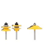 1/4“;Shank 3pcs Türverkleidung Schrank Zapfen Fräser Schrankschiene & amp;Holm Set Panel Raiser Holzfräser