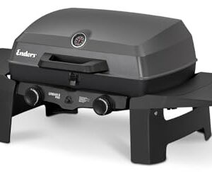 Enders® Gasgrill Urban II Pro, Tischgrill, Grillen-, Kochen- und Backen Funktion, 2 Brenner Edelstahl, mit Grill-Thermometer, Balkon-, Camping-Grill, Aluguss-Gehäuse, Gusseisen-Rost, #2062