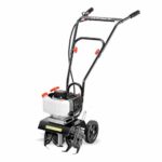 FUXTEC Ackerfräse FX-AF152 – Motorhacke, Bodenfräse mit 2 Takt Motor und 23 cm Breite, einem 51,6 ccm Hubraum, 2 Fräswerkzeuge mit einer Höhe von 70mm - netto Gewicht von 14 Kg