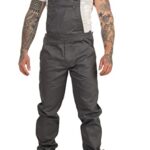 Mivaro Herren Latzhose für die Arbeit, mit vielen Taschen, elastische Träger und Bund, Größe:4XL, Farbe:Anthrazit