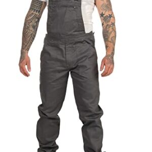 Mivaro Herren Latzhose für die Arbeit, mit vielen Taschen, elastische Träger und Bund, Größe:4XL, Farbe:Anthrazit