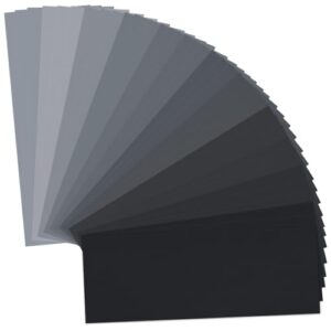 URAQT Schleifpapier Set, 36 Stück Trocken Nass Sandpapier, Körnung 150/240/320/400/600/800/1000/1200/1500/2000/2500/3000, für Auto, Holzmöbel, Lack, Metall, Glas, Stein, Wände Schleifen, 23 x 9.3cm