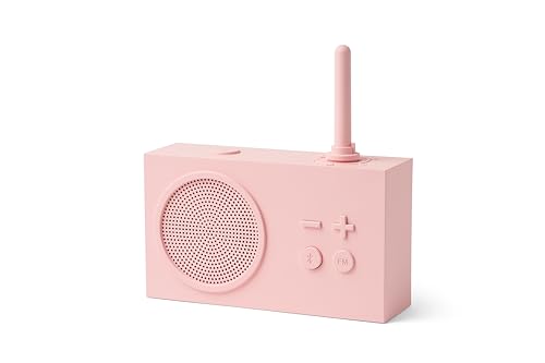 Lexon TYKHO 3 Tragbarer Bluetooth-Lautsprecher und Post FM-Radio, wasserdicht mit wiederaufladbarem Akku (Rosa)