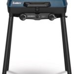 Enders Camping Gasgrill Explorer II, Grill-Thermometer, Grillen-, Kochen-, Backen Funktion, 2 Brenner Edelstahl, kleiner Balkon-Picknick-Grill, Aluguss-Grillwanne #2104, Blau