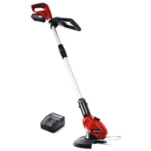 Einhell Akku-Rasentrimmer GE-CT 18 Li (1x 2,5 Ah) Power X-Change (18 V, Motorkopf drehbar und neigbar, Flowerguard, inkl. 20 Kunststoffmesser, inkl. 2,5 Ah Akku und Ladegerät)