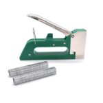 ZKLGS Nagelpistole, Manuelle Heftpistole mit 400 Heftklammern – robuste Pistole for Polster, Befestigungsmaterial, Dekoration, Tischlerei(Long Handle Stapler)