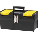 STANLEY Werkzeugkoffer leer/Werkzeugbox Werkzeugkasten - Werkzeugkiste (16 Zoll, mit herausnehmbarer Ablage, zwei Organizern, Metallschließen, Kunststffgroff) 1-92-065