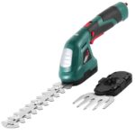POSENPRO Akku-Heckenschere 7,2V, 2-in-1 Rasen- und Strauchschere mit 180° drehbarem Griff - Kabellose Handrasenmäher für Garten, Hof und Rasenpflege