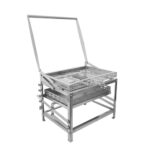 Ergocar Holzkohlegrill Multifunktionaler Tragbarer Drehbar Grill Für Den Außenbereich Mit Einstellbarer Höhe 4-Stufige Holzkohlewanne Ideal Für Das Räuchern Im Freien, Picknicks, Camping Und Barbecues