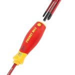 Wiha Schraubendreher Set gemischt PocketMax electric 4-tlg. mit verstaubarem Bit (45296) I Schraubenzieher Satz mit Magazin aus slimBits für Elektriker I Schlitz / Kreuzschlitz / Plusminus