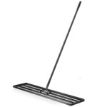 Wiltec Aluminium Rasenrakel 121,9 x 25,4 cm mit 2 m Stiel, Rasen Rakel Unebenheiten im Rasen ausgleichen, Leveler Gartengerät zum Rasen sanden