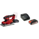 Einhell Akku-Schwingschleifer TE-OS 18/230 Li Power X-Change (Drehzahlelektronik, Micro-Klett, Fußplatte aus Aluminium, Staubfangsack, inkl. 3x Schleifpapier, inkl. 2,5 Ah Akku und Ladegerät)