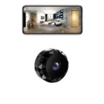 qoiq Mini Kamera 1080P Full HD WLAN Überwachungskamera innen Live Übertragung Handy APP für Kamera Überwachung mit Akku Kleine WiFi Sicherheitskamera Kompakte Microkamera Bewegungsmelder (Black)