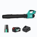 DCA 20V Akku-Laubbläser mit bürstenlosem Motor, 820 m³/h Luftvolumen & 193 km/h, inkl. 4.0Ah Akku, 1,6kg Leichtgewicht, Variables Gebläse für Garten, Laub & Staub