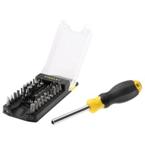 STANLEY 34-teiliges Schraubendreher Bit-Set (große Bit-Auswahl, Phillips, Schlitz, Torx, Innensechskant, praktischer Organizer, magnetischer Bithalter) STHT0-70885
