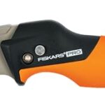 Fiskars Universal-Klappmesser, Länge 17 cm, Rostfreier Stahl/Kunststoff, Schwarz/Orange, CarbonMax, 1027224