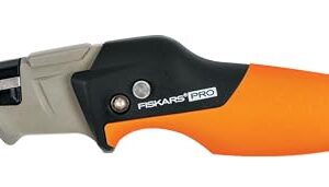 Fiskars Universal-Klappmesser, Länge 17 cm, Rostfreier Stahl/Kunststoff, Schwarz/Orange, CarbonMax, 1027224