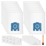 12 Stück Staubsaugerbeutel Pure GN Kompatibel mit Miele 3D GN Staubbeutel Classic C1 Complete C2 C3, S2 S5 S8 S600 S800 Staubsauger mit 4 Motor 4 Abluft Filter 9917730 12281680 12421130