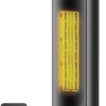 Heizlüfter Energiesparend, 2000W PTC Keramik Heizlüfter, 36dB Leise, Thermostat, 70° Oszillation, 12H Timer, Überhitzungs-Kippschutz, Elektroheizung für Innenräume, 60cm, Schwarz,1 Pack+3 Modi