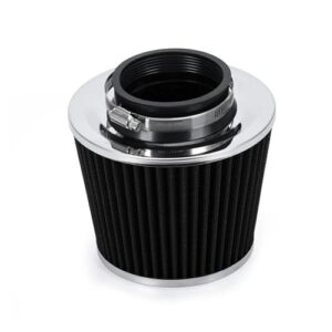 SCKCPNHNPP Ansaugschlauch Universal 3" 76mm Kaltluftansaugrohr Turbo-Induktions-Kit Kegelfilter JR-AIT28+IMK14 Geringe Einschränkung Saugrohr Luftrohr(Filter Black)